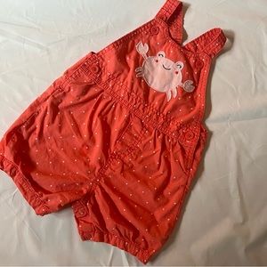 Pink Crabby Overalls Infant Girl